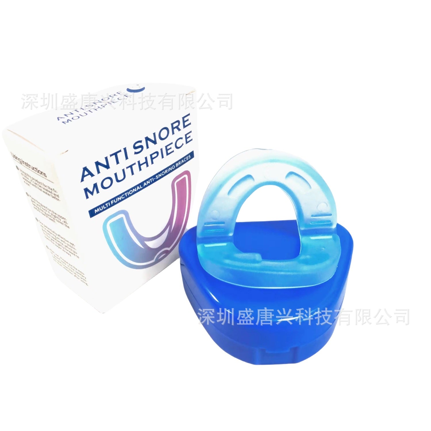 Anti-Snoring Mouthpiece Blue Dual-Layer Dental Device